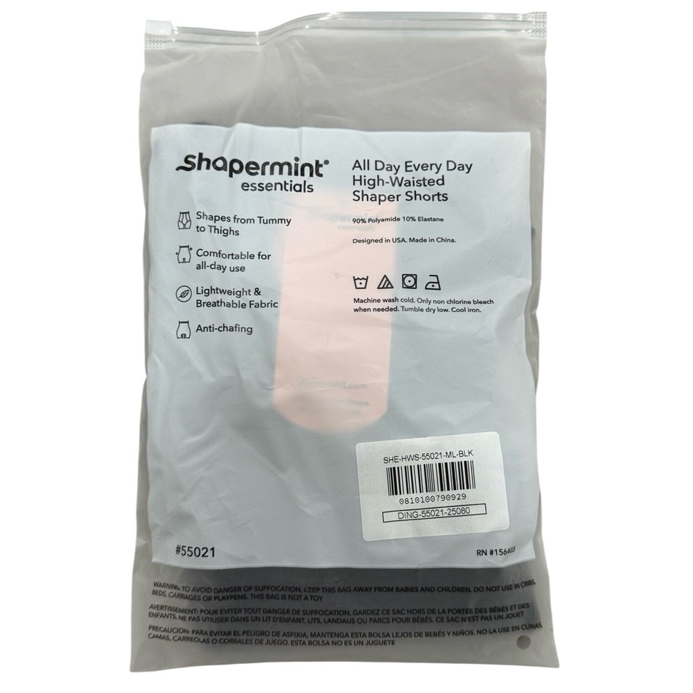 Shapermint Essentials High Waisted Shaper Shorts M/L Black - Picture 3 of 6